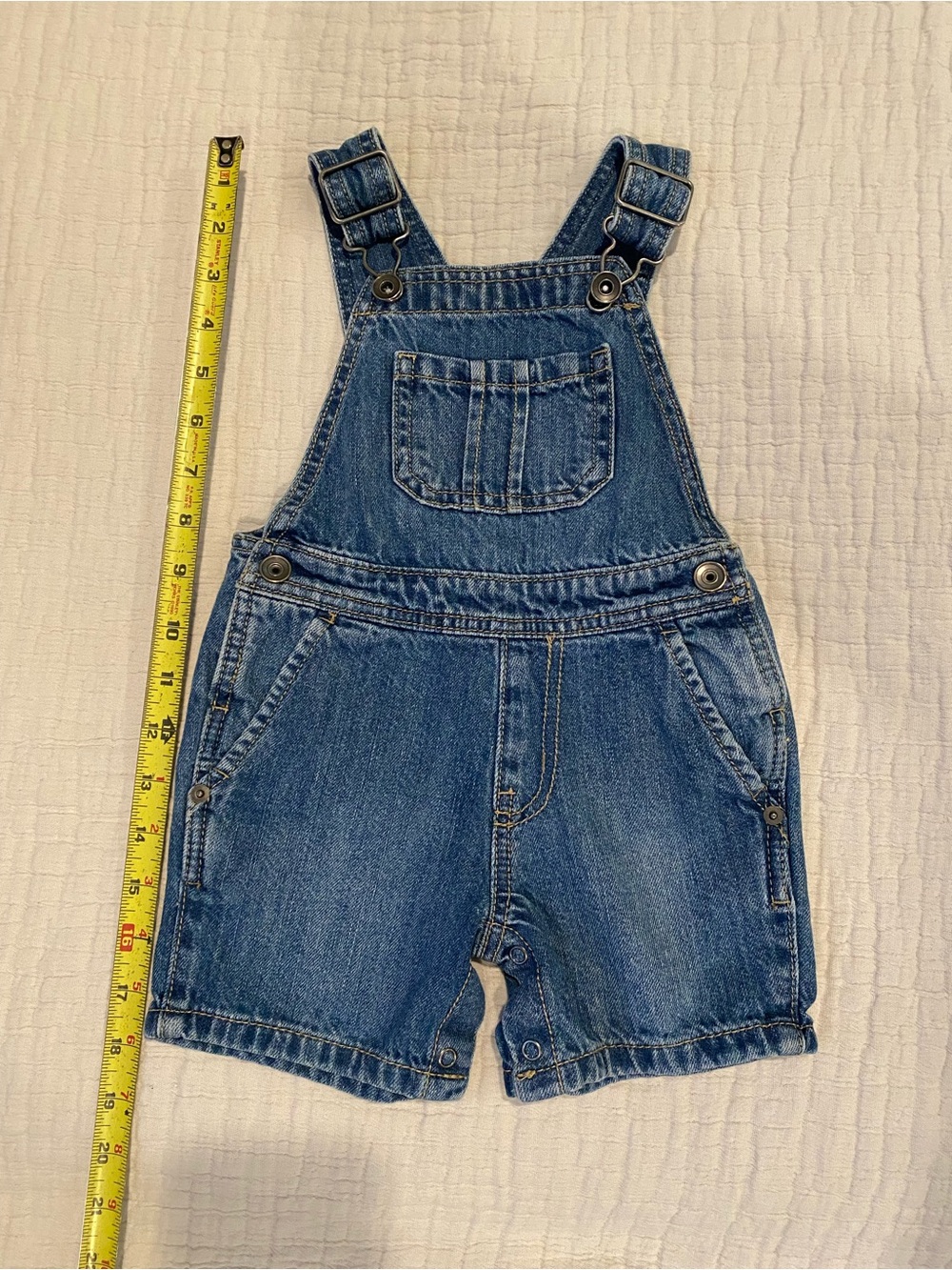 The Children's Place Denim Shortall Overalls - Blue Wash